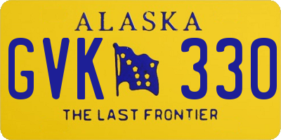 AK license plate GVK330