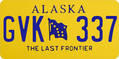 AK license plate GVK337