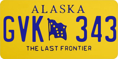 AK license plate GVK343