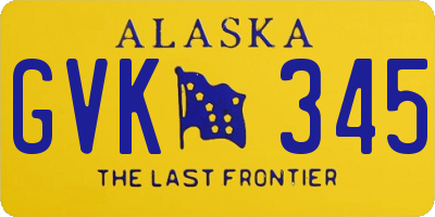 AK license plate GVK345