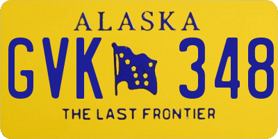 AK license plate GVK348