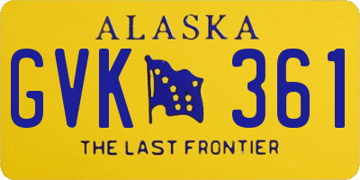 AK license plate GVK361