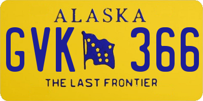 AK license plate GVK366