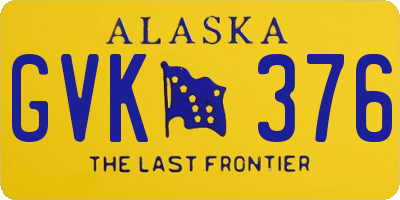 AK license plate GVK376