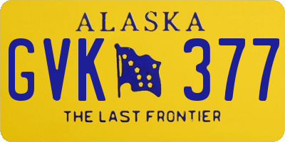 AK license plate GVK377