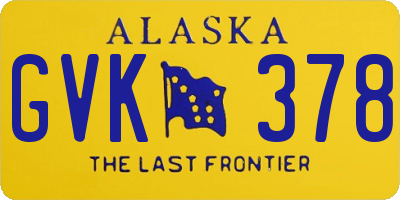 AK license plate GVK378