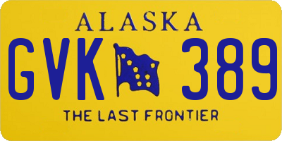 AK license plate GVK389