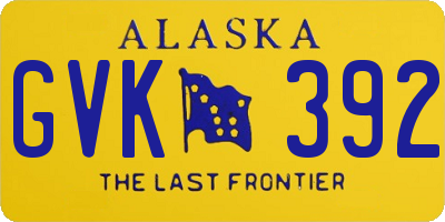 AK license plate GVK392