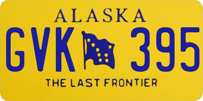 AK license plate GVK395