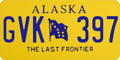 AK license plate GVK397
