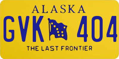 AK license plate GVK404
