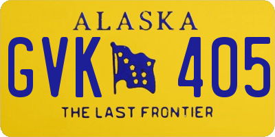 AK license plate GVK405