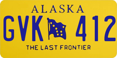 AK license plate GVK412