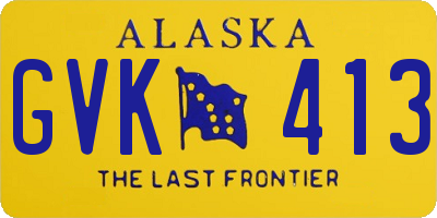 AK license plate GVK413