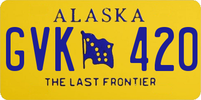 AK license plate GVK420