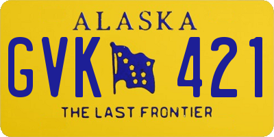 AK license plate GVK421