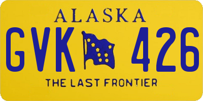 AK license plate GVK426