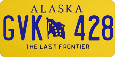 AK license plate GVK428