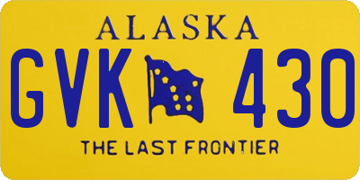 AK license plate GVK430