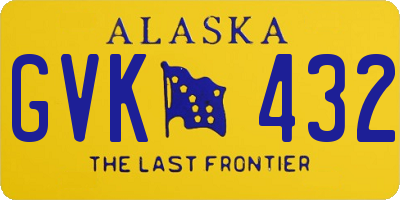 AK license plate GVK432