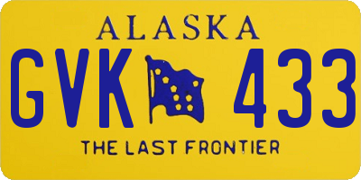 AK license plate GVK433
