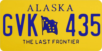 AK license plate GVK435