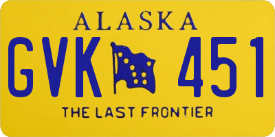 AK license plate GVK451