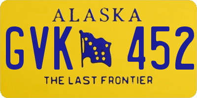 AK license plate GVK452