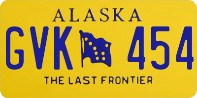 AK license plate GVK454