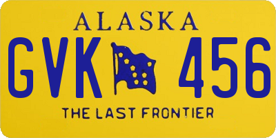 AK license plate GVK456