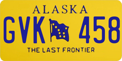 AK license plate GVK458