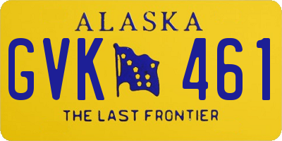 AK license plate GVK461