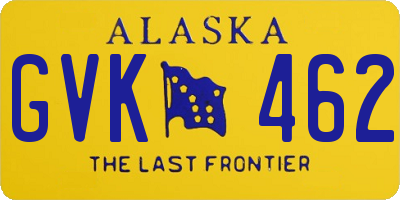 AK license plate GVK462