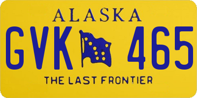 AK license plate GVK465