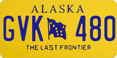 AK license plate GVK480