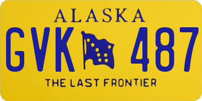 AK license plate GVK487