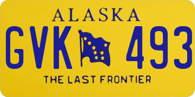 AK license plate GVK493