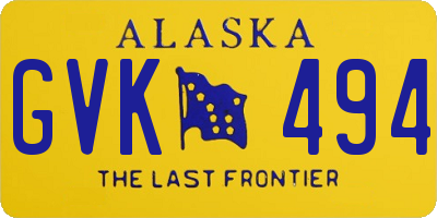 AK license plate GVK494
