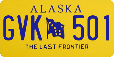 AK license plate GVK501