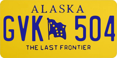 AK license plate GVK504