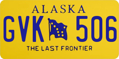 AK license plate GVK506