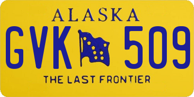 AK license plate GVK509