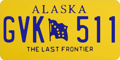 AK license plate GVK511