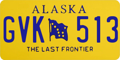 AK license plate GVK513