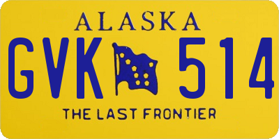 AK license plate GVK514