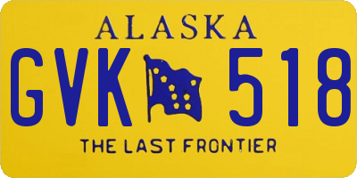 AK license plate GVK518