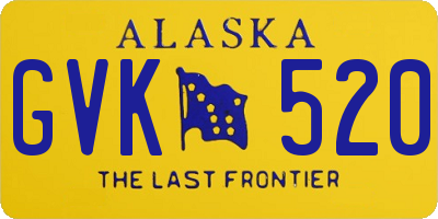 AK license plate GVK520