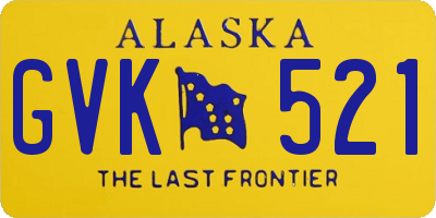 AK license plate GVK521