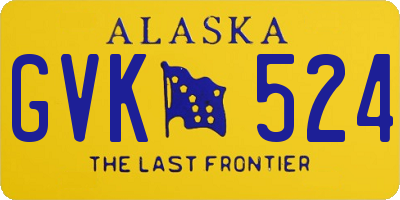 AK license plate GVK524