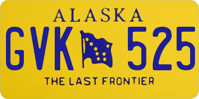 AK license plate GVK525